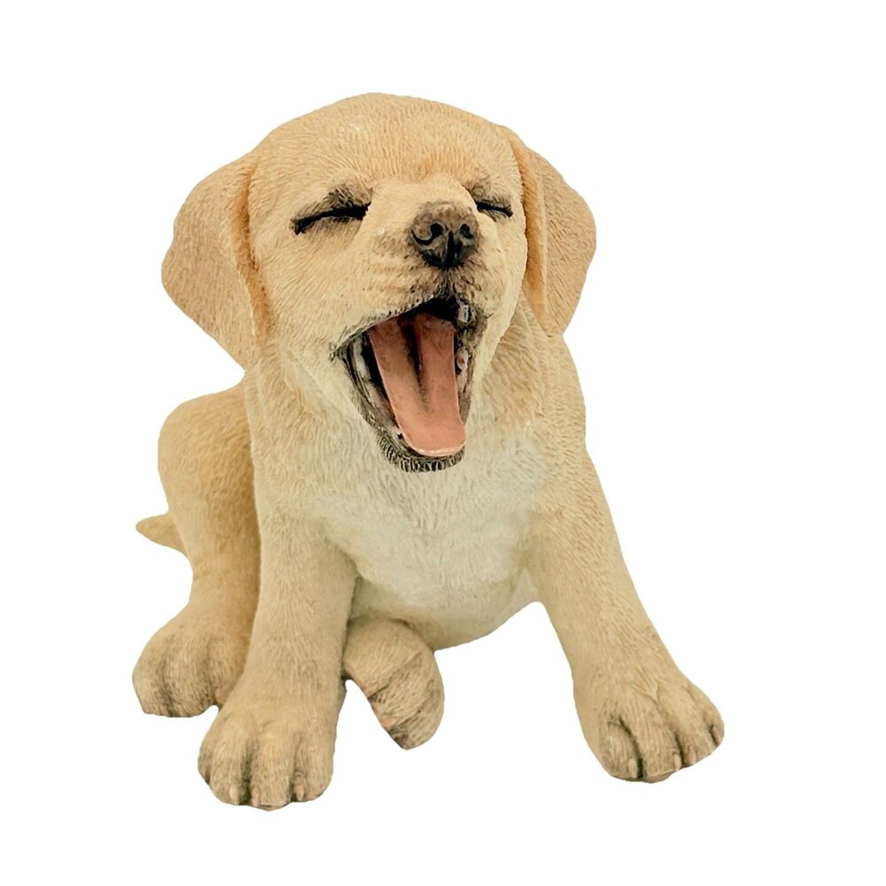 Country Artist Golden Labrador Puppy Yawning Vintage 2001 Hand Painted  #01904